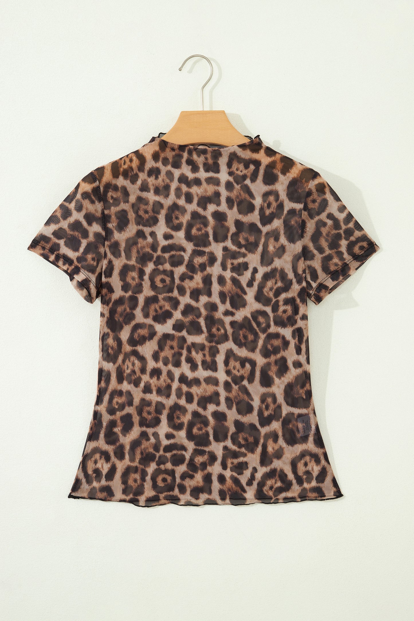 Rose Retro Floral Printed Mesh Short Sleeve Top