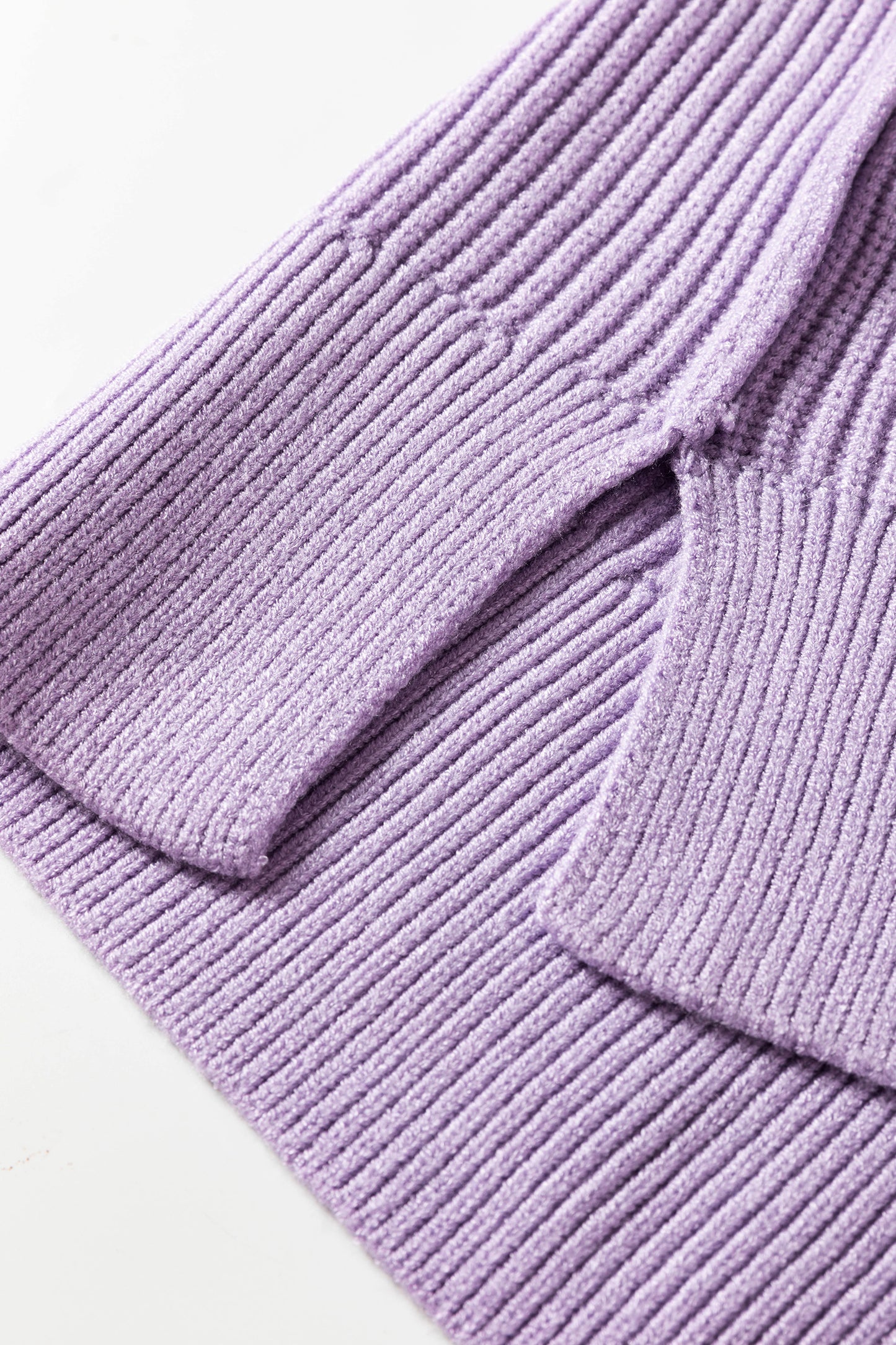 Orchid Bouquet Long Sleeve Ribbed Knit Stand Neck Regular Fit Pullover Sweater