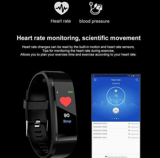 Smart Bracelet With Bluetooth Heart Rate Monitor