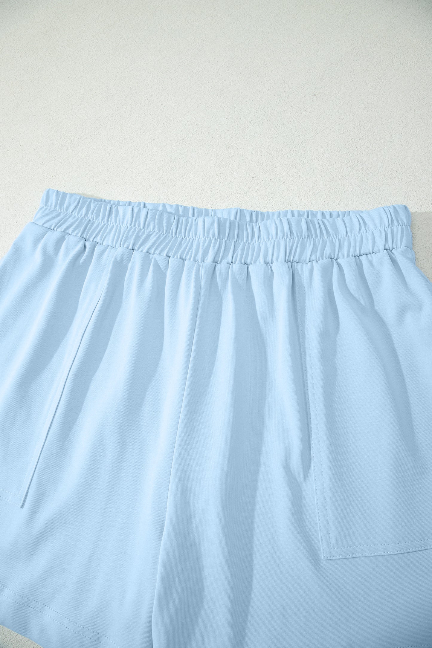 Pink Stitched Detail Loose Tank Top Cotton 2pcs Short Set