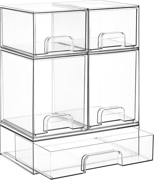 Clear Stackable Drawer Set