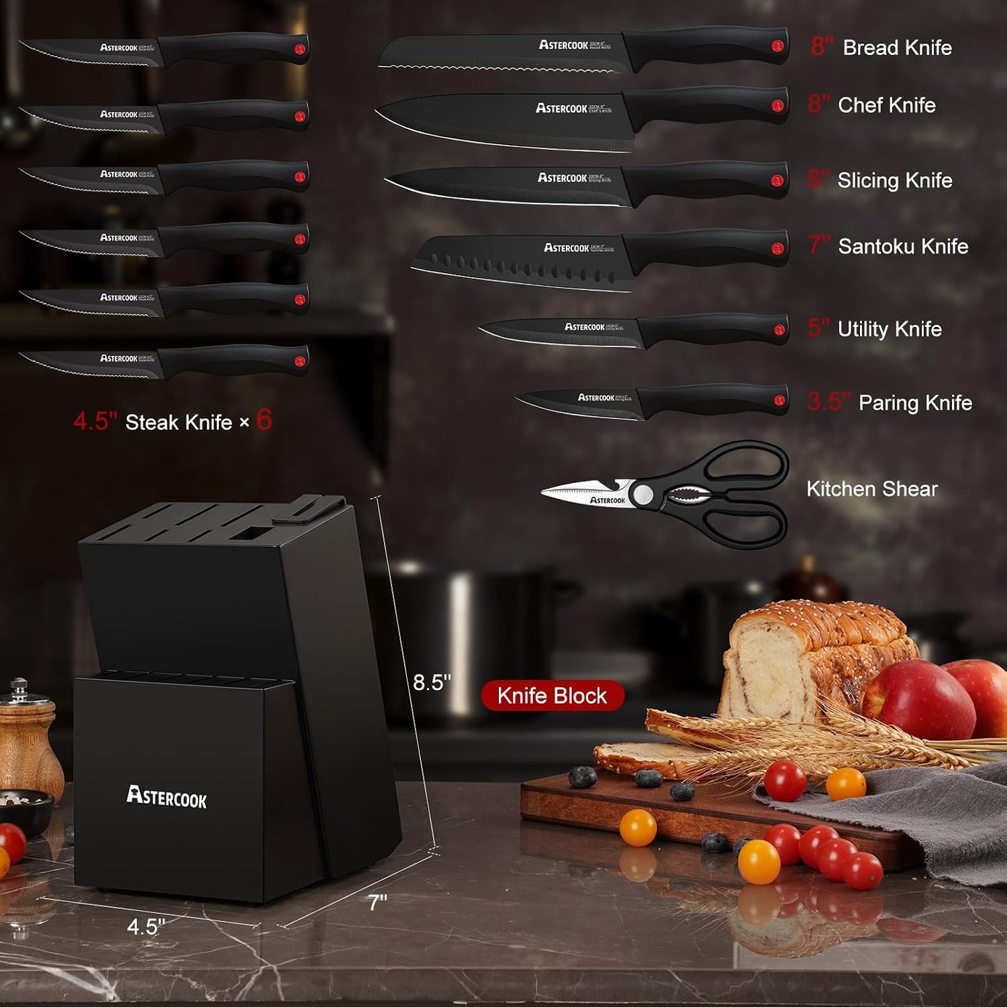Astercook Kitchen Knife Set