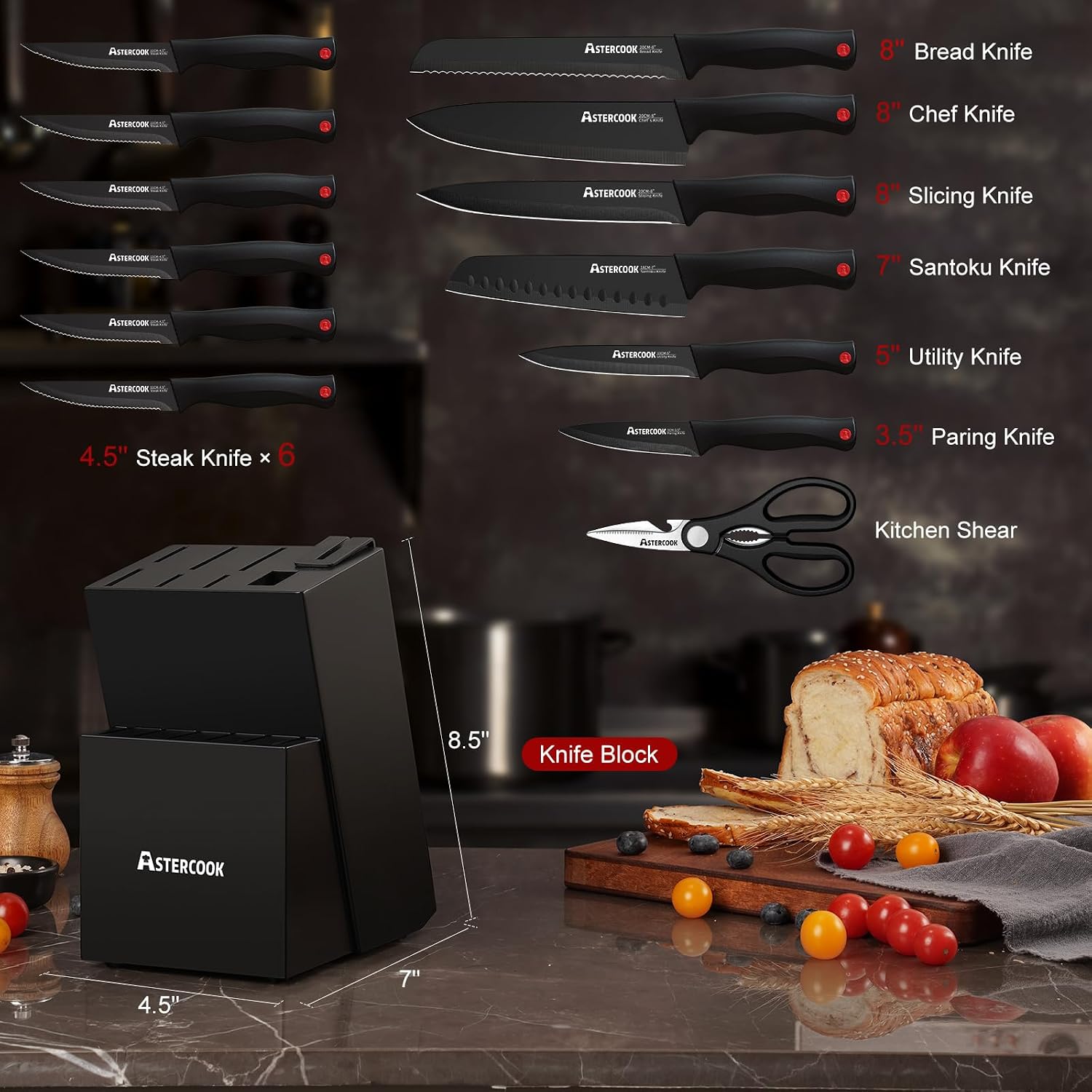 Astercook Kitchen Knife Set