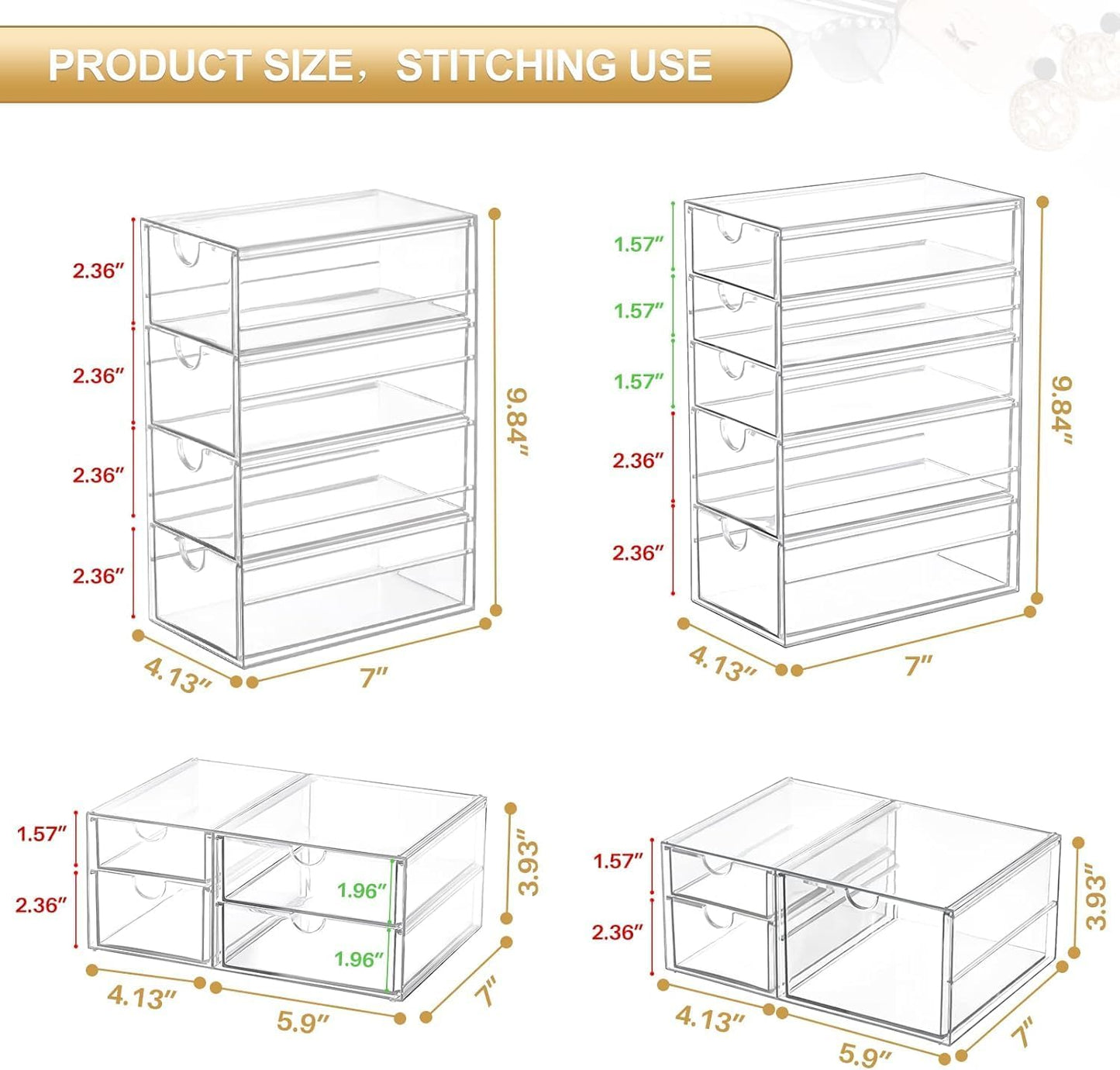 Clear 16-Drawer Organizer