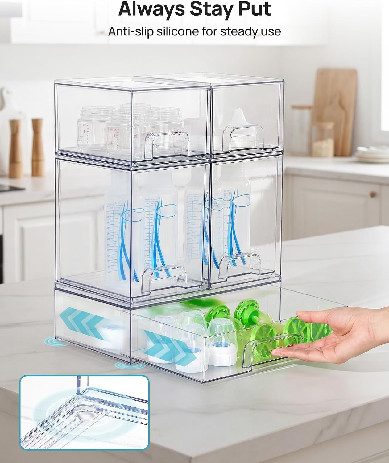 Clear Stackable Drawer Set