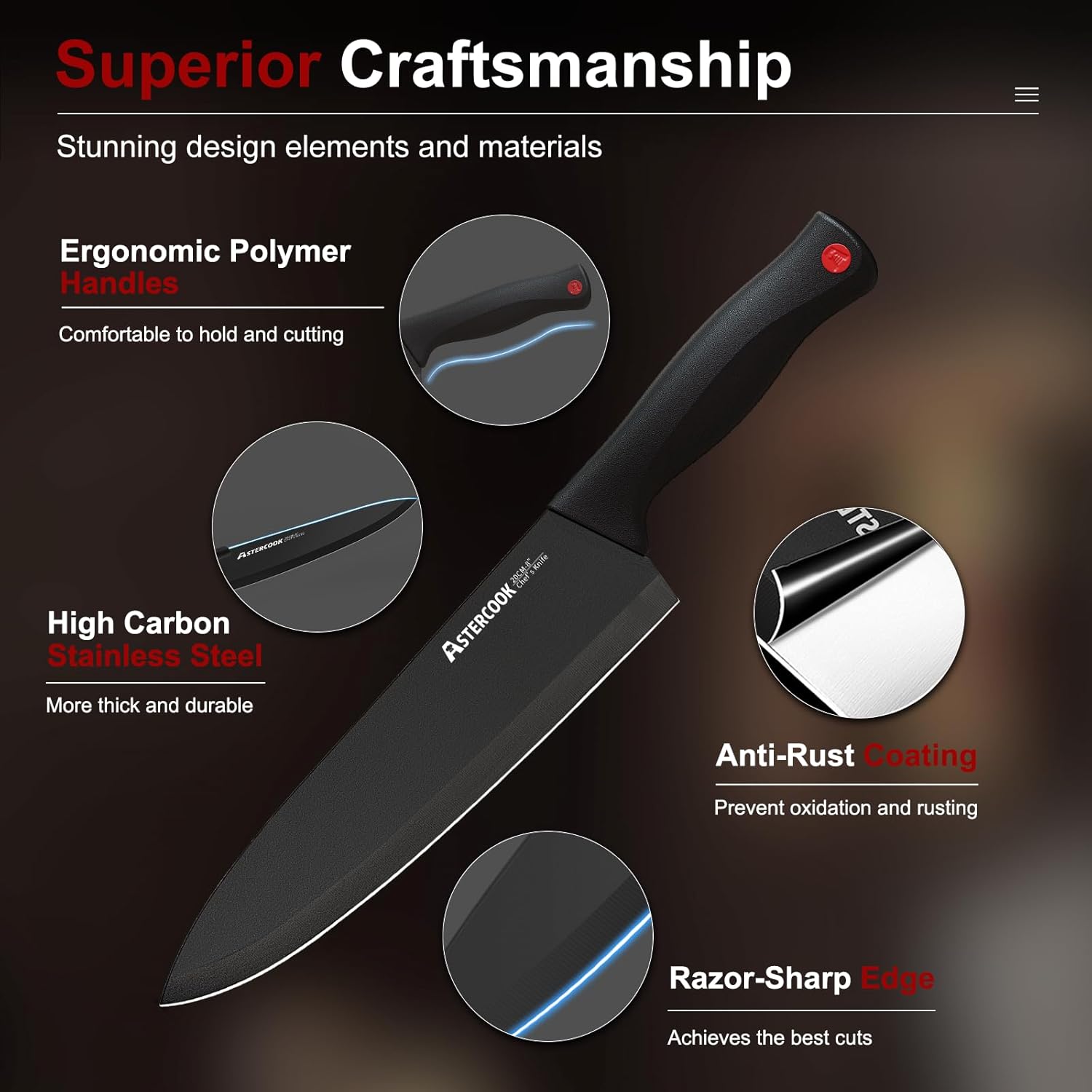 Astercook Kitchen Knife Set