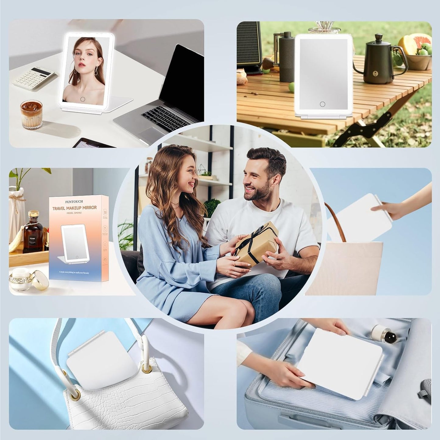 BrightLight Travel Beauty Mirror