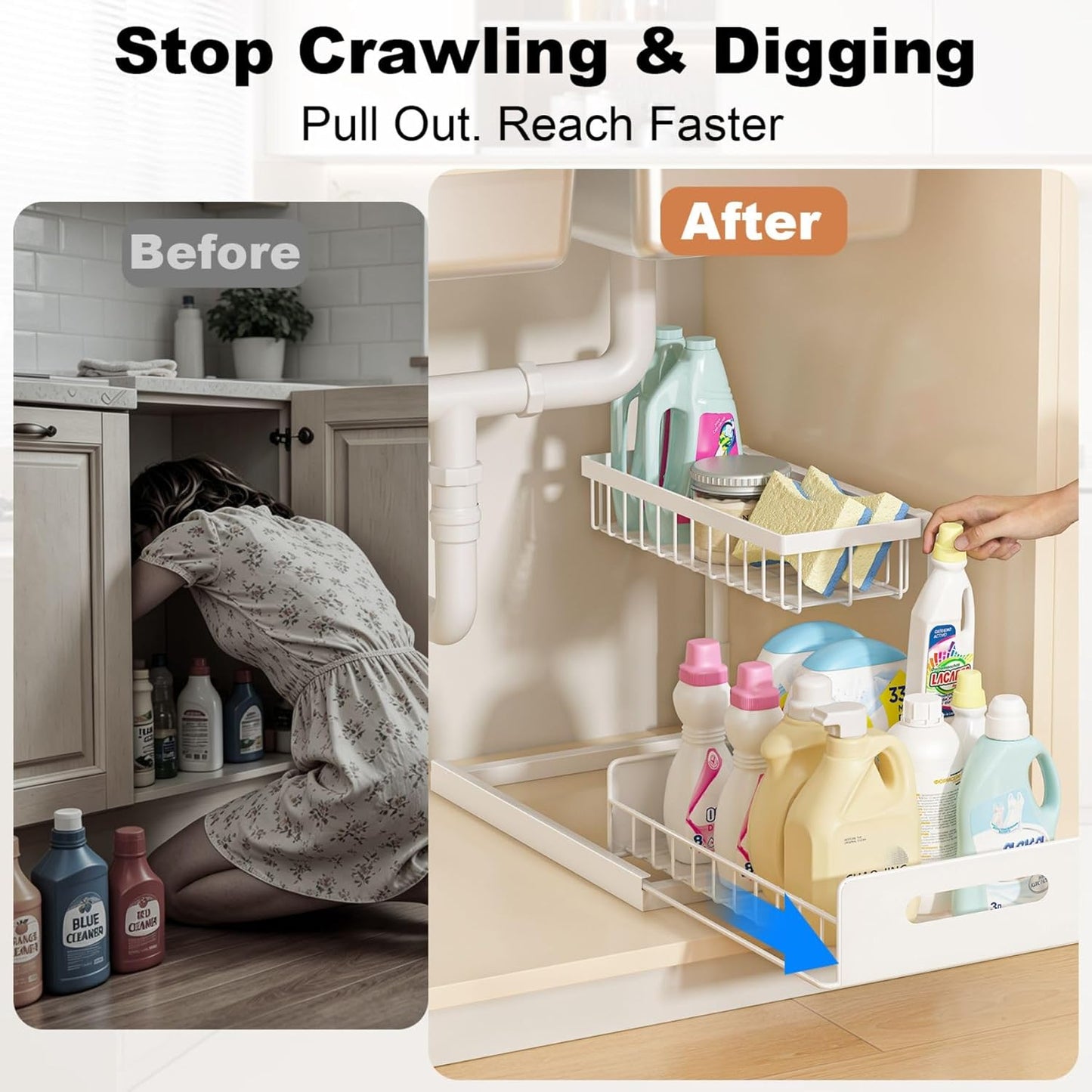 Easy Reach Under Sink Organizer