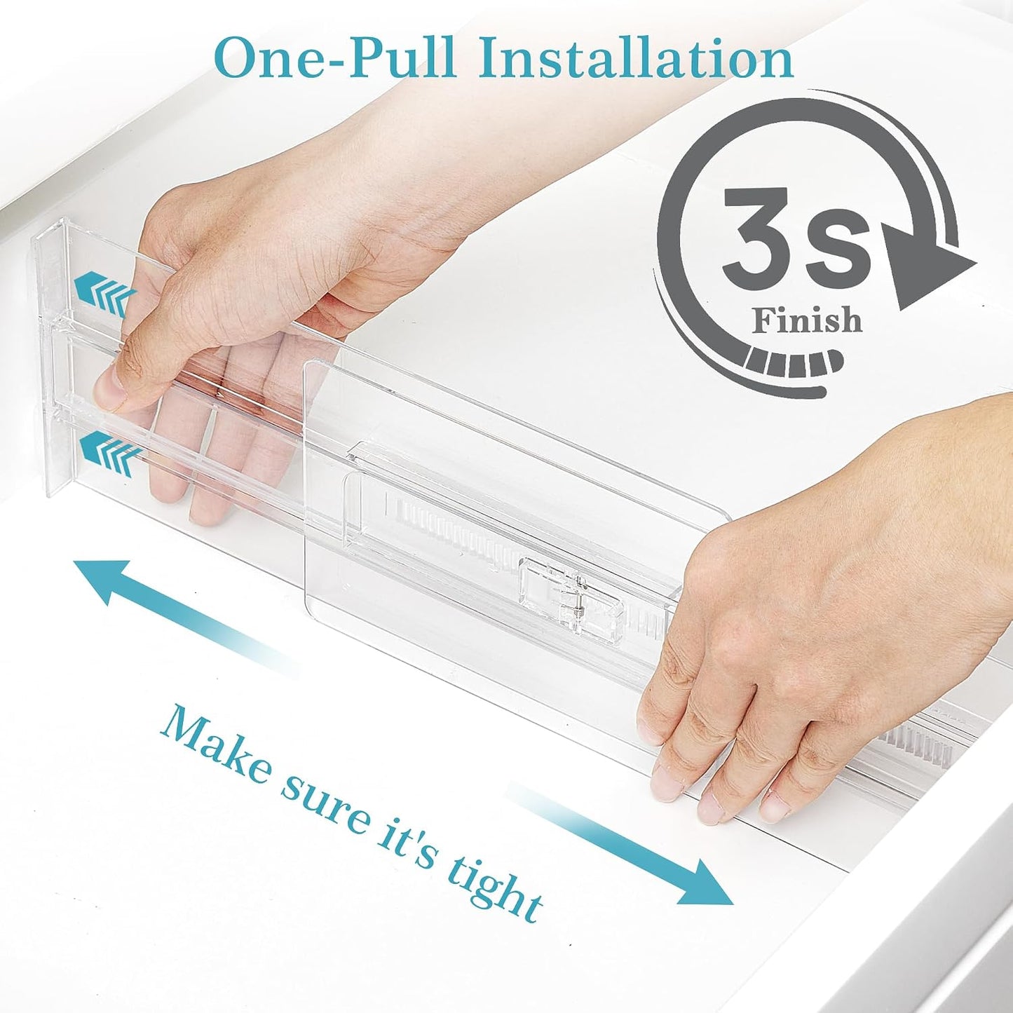 Clear Adjustable Drawer Organizers