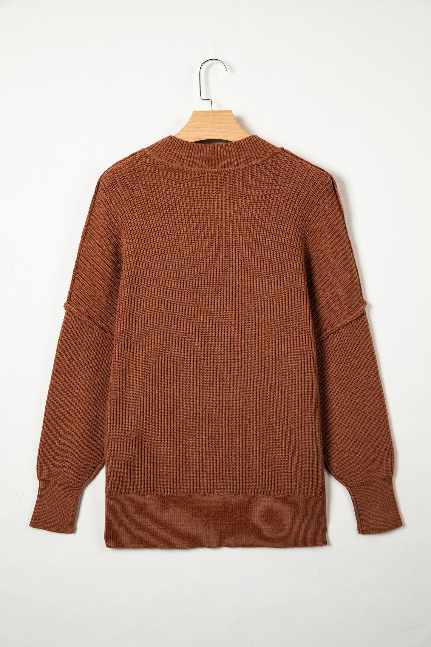 Orchid Bouquet Long Sleeve Ribbed Knit Stand Neck Regular Fit Pullover Sweater