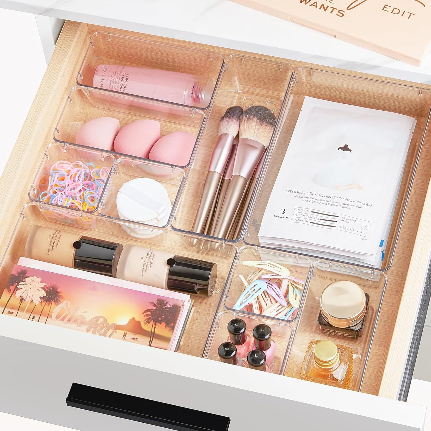 Clear Drawer Organizer Set