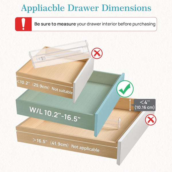 Clear Adjustable Drawer Organizers