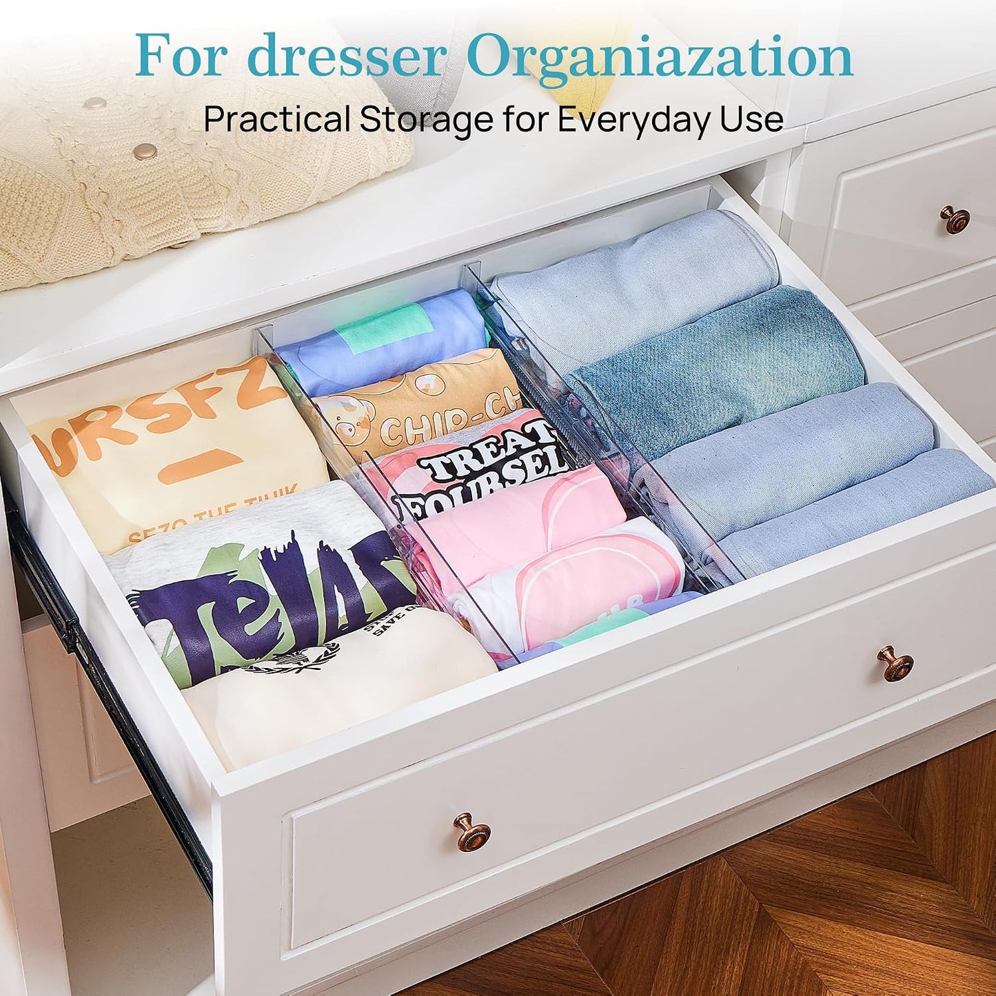 Clear Adjustable Drawer Organizers