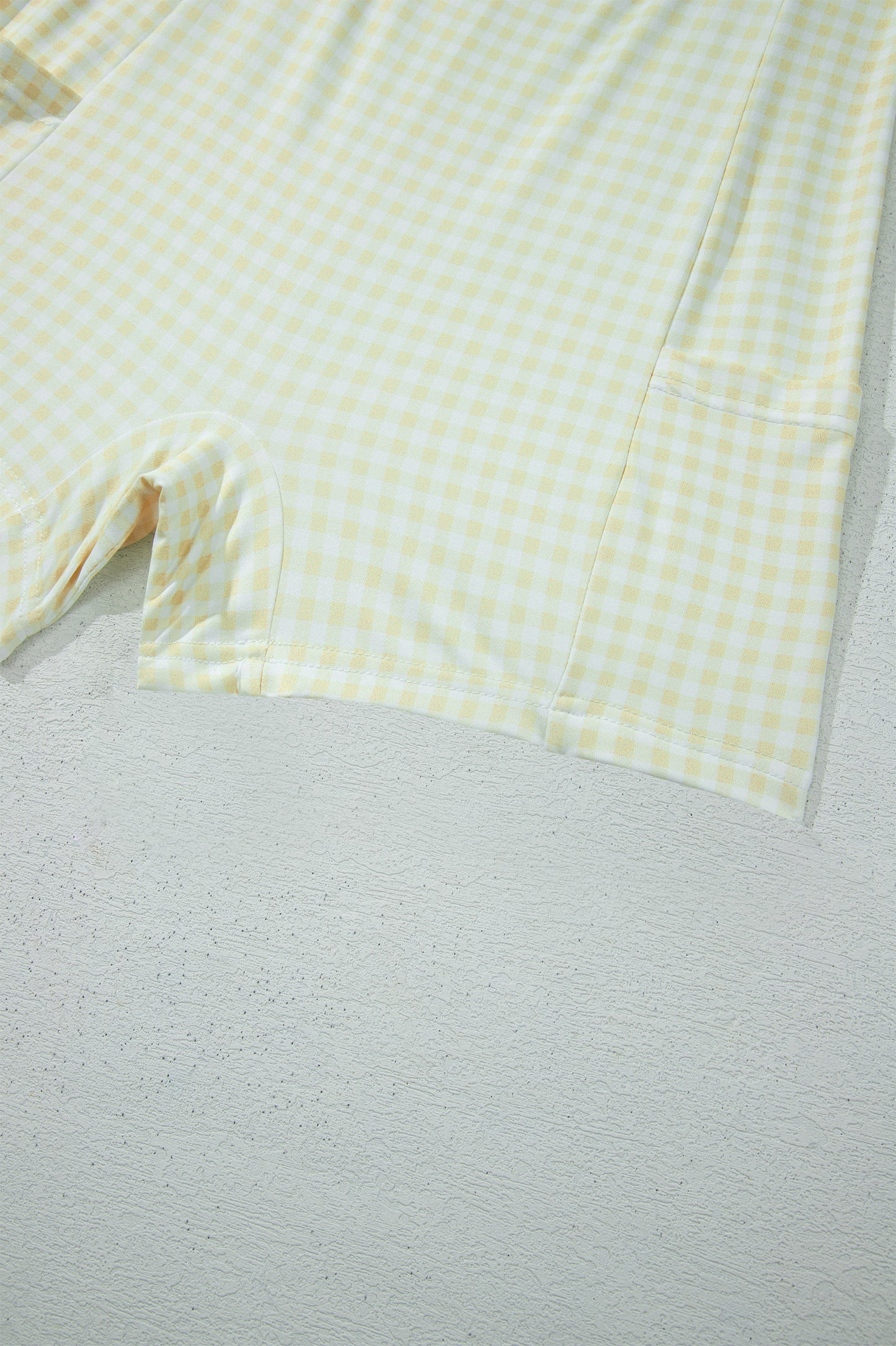 White Faux Two Piece Gingham Contrast Patchwork Loose Mini Dress