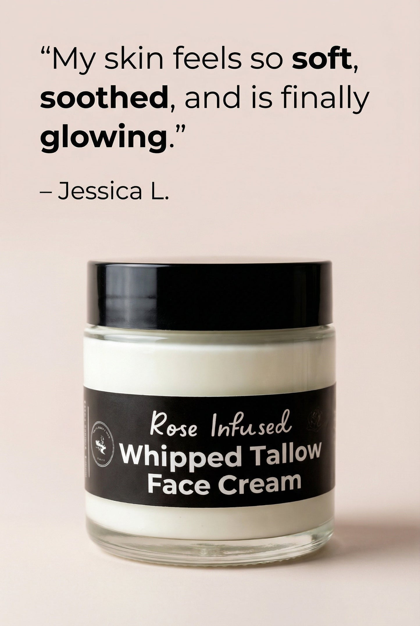Rose Tallow Face Cream – Grass-Fed Tallow Moisturizer for Dry & Sensitive Skin