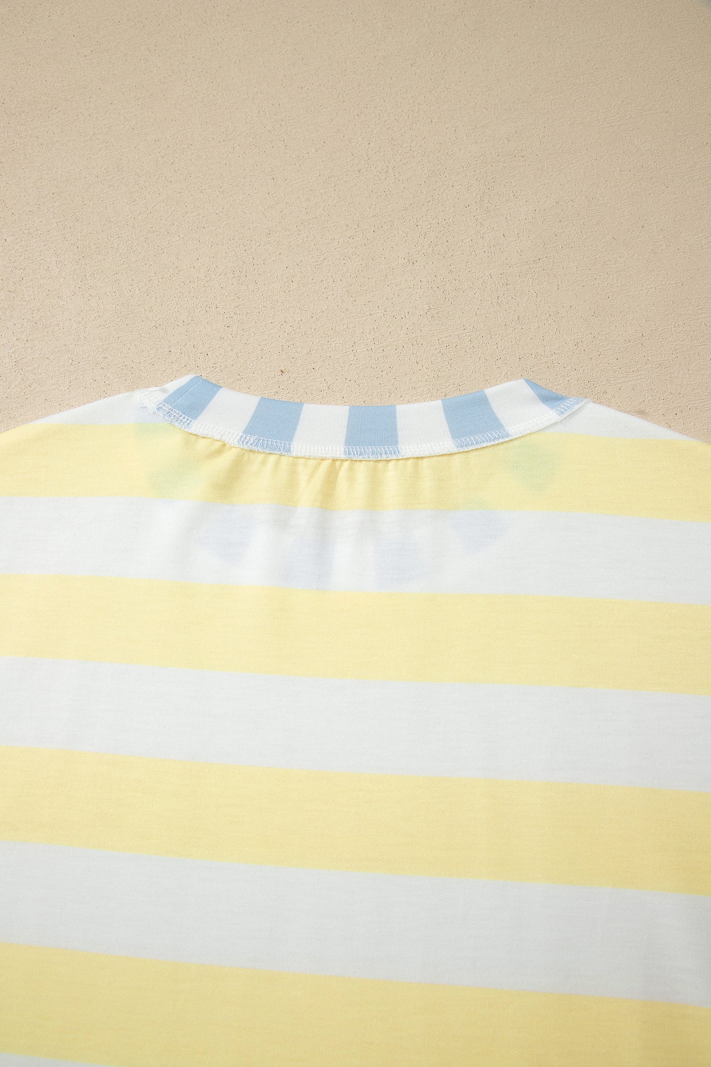 Yellow Stripe Exposed Seam Contrast Patchwork Oversized Top