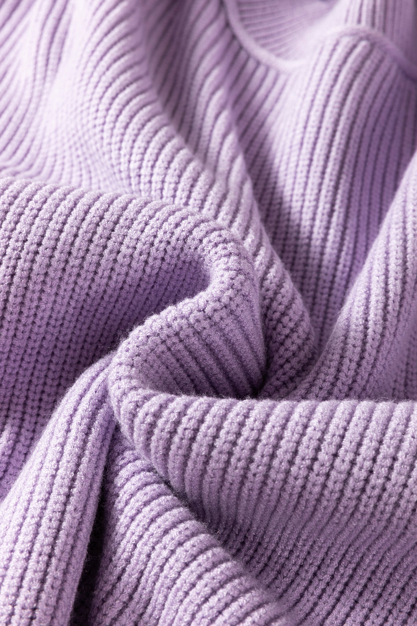 Orchid Bouquet Long Sleeve Ribbed Knit Stand Neck Regular Fit Pullover Sweater